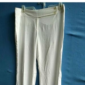 Cato Women's Size 14p Petite White Linen Pants